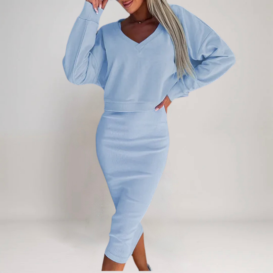 Tara | Two-piece Set with Top and Midi Skirt