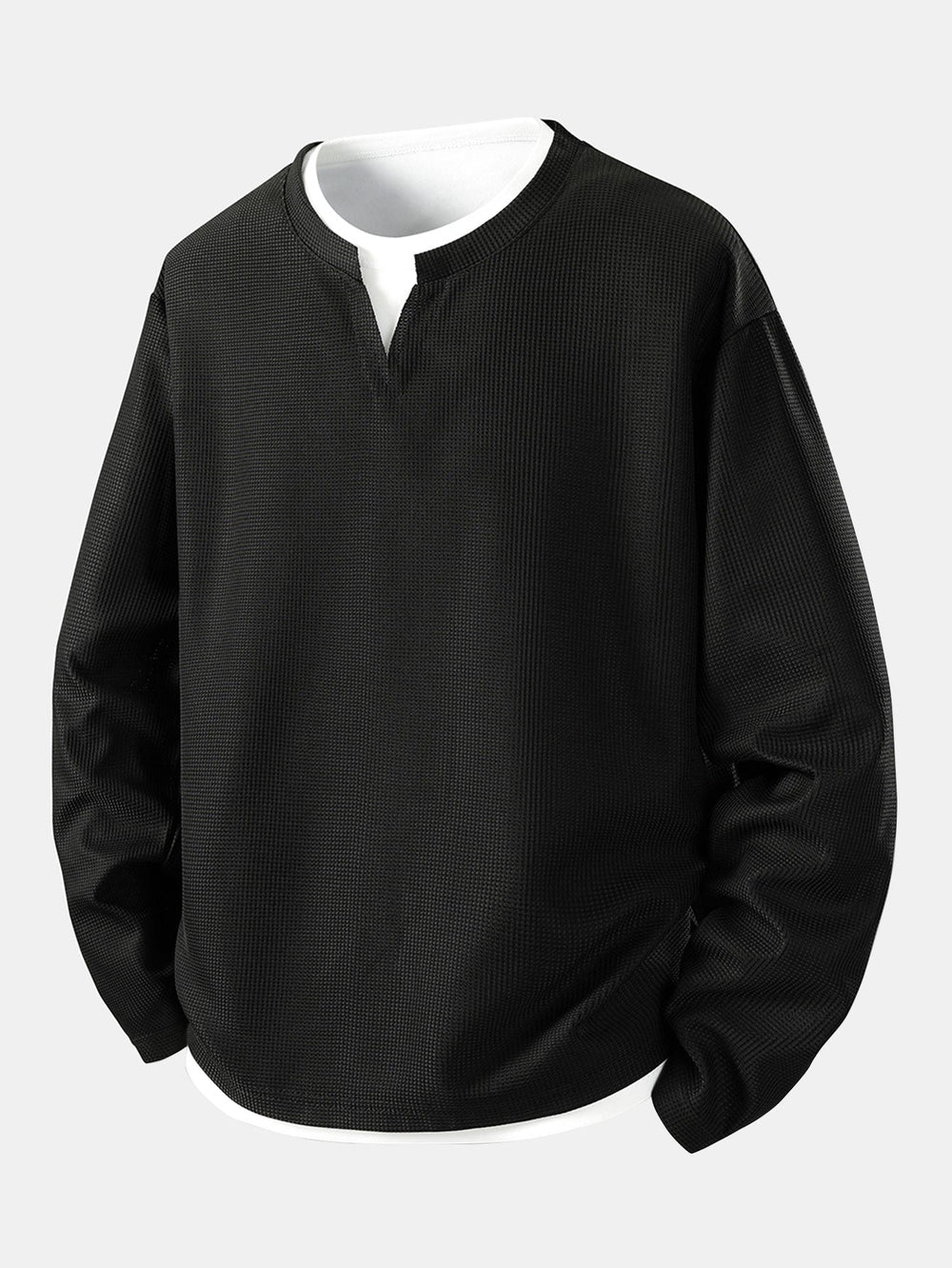 Ronald - Layered Waffle Long Sleeve T-Shirt | By Julian & Claire Toronto