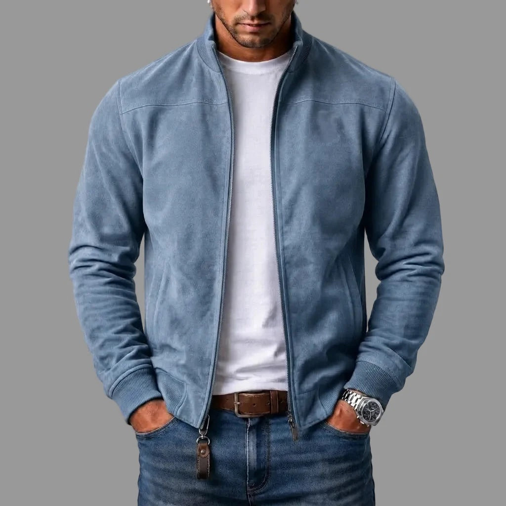 Corrado | High-Collar Suede-Look Bomber