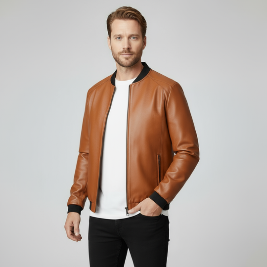 UrbanAviator Men's Leather Bomber Jacket