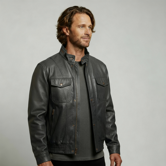 Calvin Leather Field Jacket