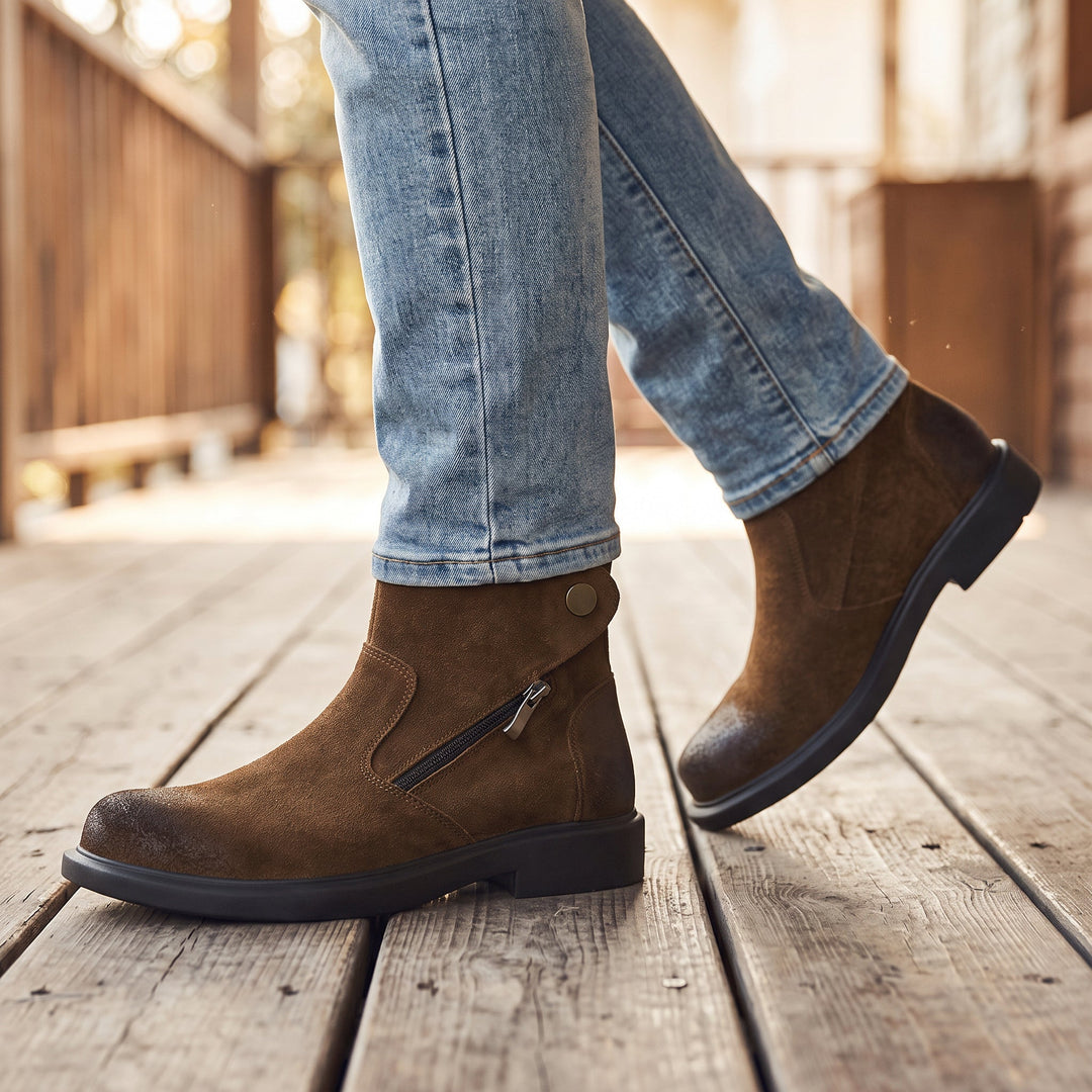 Captain Leather Collar Boots