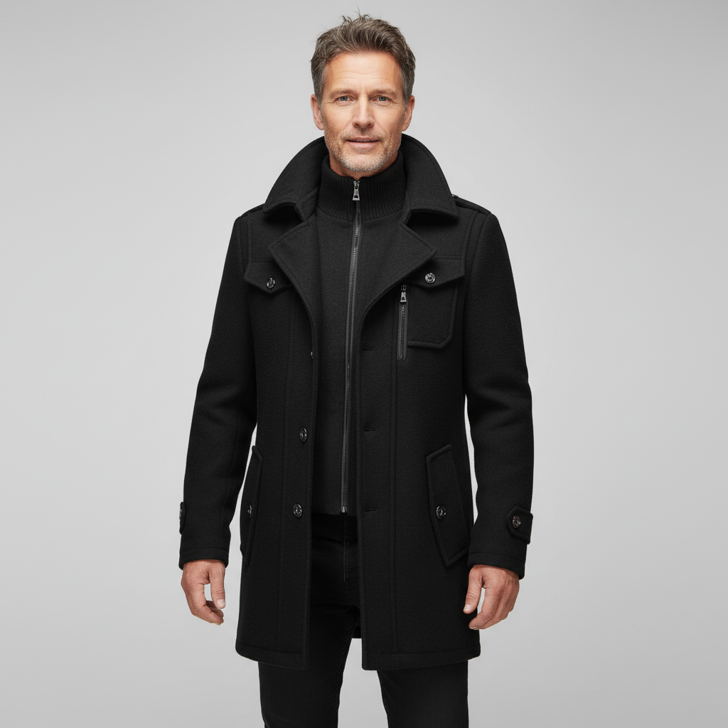 WinterField | Luxurious Double-Collar Trench Coat for Men